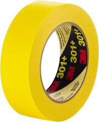 3M - 36mm Wide x 60 Yd Long Yellow Paper Masking Tape - Series 301+, 6.3 mil Thick, 22 In/Lb Tensile Strength - Exact Tool & Supply