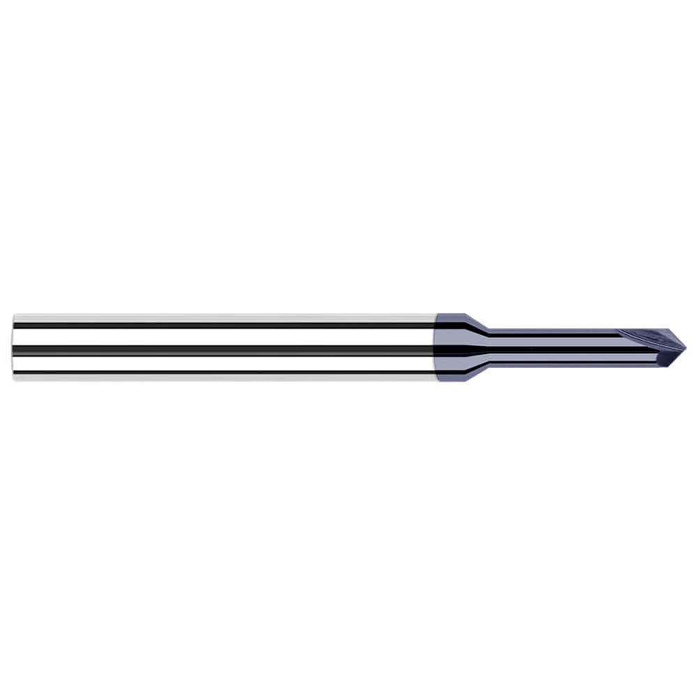 Harvey Tool - 3/32" Diam 90°/90° 2-Flute Single End Solid Carbide Chamfer Mill - Exact Tool & Supply