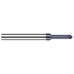 Chamfer Mill: 2 Flutes, Solid Carbide 2-1/2″ OAL, 1/8″ Shank Dia, AlTiN Coated