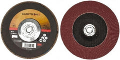 3M - 80 Grit, 7" Disc Diam, 5/8-11 Center Hole, Type 27 Ceramic Flap Disc - 13,300 Max RPM, Cloth Backing, Arbor Attaching System, Coated - Exact Tool & Supply