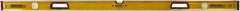 Johnson Level & Tool - 72" Long 3 Vial Box Beam Level - Aluminum, Yellow, 2 Plumb & 1 Level Vials - Exact Tool & Supply