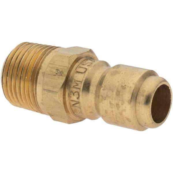 Parker - 3/8-18 NPTF Brass Hydraulic Hose Coupler - -6 Hose Size, 3/8" Hose Diam - Exact Tool & Supply
