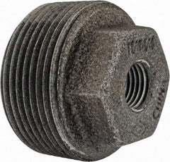 Value Collection - Class 150, 1-1/4 x 1/4" Black Pipe Hex Bushing - Threaded, Malleable Iron - Exact Tool & Supply