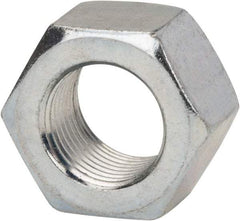 Made in USA - 1-8 UNC Steel Right Hand Hex Nut - 1-1/2" Across Flats, 55/64" High, Zinc Clear Finish - Exact Tool & Supply