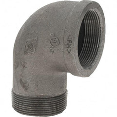 Value Collection - Size 2", Class 150, Malleable Iron Black Pipe 90° Street Elbow - 150 psi, Threaded End Connection - Exact Tool & Supply