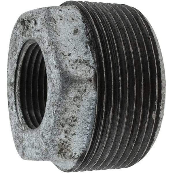 Value Collection - Class 150, 1-1/2 x 3/4" Galvanized Pipe Hex Bushing - Threaded, Malleable Iron - Exact Tool & Supply