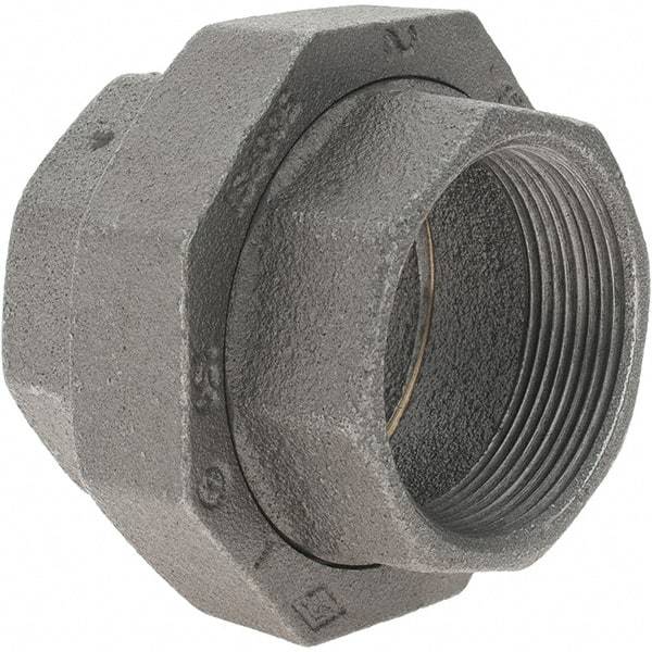 Value Collection - Size 2", Class 150, Malleable Iron Black Pipe Union - 150 psi, Threaded End Connection - Exact Tool & Supply