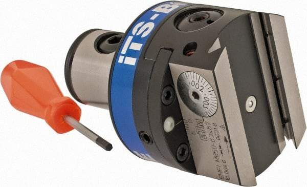 Iscar - 63mm Body Diam, Manual Single Cutter Boring Head - 0.098" to 8.661" Bore Diam - Exact Tool & Supply