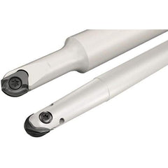 Iscar - 8mm Cut Diam, 5.5mm Max Depth of Cut, 12mm Shank Diam, 80mm OAL, Indexable Ball Nose End Mill - 25mm Head Length, Straight Shank, CM D08 Toolholder, CR-D8 Insert - Exact Tool & Supply