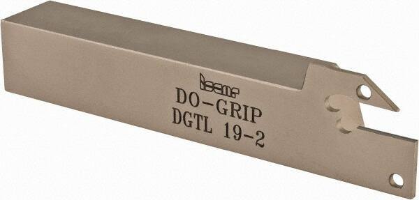 Iscar - External Thread, 0.69" Max Depth of Cut, 0.075" Min Groove Width, 4-1/2" OAL, Left Hand Indexable Grooving Cutoff Toolholder - 3/4" Shank Height x 3/4" Shank Width, DG.. Insert Style, DGT Toolholder Style, Series Do-Grip - Exact Tool & Supply