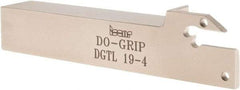 Iscar - External Thread, 1" Max Depth of Cut, 0.157" Min Groove Width, 4-1/2" OAL, Left Hand Indexable Grooving Cutoff Toolholder - 3/4" Shank Height x 3/4" Shank Width, DG.. Insert Style, DGT Toolholder Style, Series Do-Grip - Exact Tool & Supply