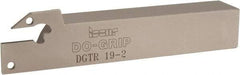Iscar - 0.075" Min Groove Width, 4-1/2" OAL, Right Hand Indexable Grooving Cutoff Toolholder - 3/4" Shank Height x 3/4" Shank Width, DG. 1../DG. 2.. Insert Style, DGT Toolholder Style, Series Do Grip - Exact Tool & Supply