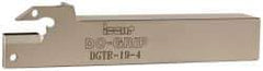 Iscar - Right Hand Cut, 2" Max Workpc Diam, DG. 4.., GRIP 4.. Insert, Indexable Cutoff Toolholder - 3/4" Shank Width, 3/4" Shank Height, 4-1/2" OAL - Exact Tool & Supply