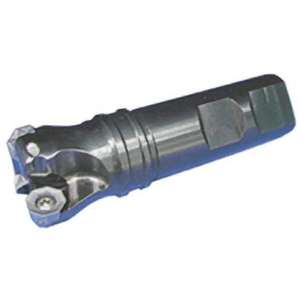 Iscar - 1-1/2" Cut Diam, 0.34" Max Depth of Cut, 1-1/4" Shank Diam, 4" OAL, Indexable Square Shoulder End Mill - S45MT1106, S90MT1106, R90MT43, R90MT1205, O45MT0505 Inserts, Weldon Shank, Series ChamMill - Exact Tool & Supply