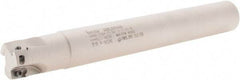 Iscar - 1" Cut Diam, 0.394" Max Depth of Cut, 1" Shank Diam, 7.87" OAL, Indexable Square Shoulder End Mill - Cylindrical Shank, 90° Lead Angle, Series Heli2000 - Exact Tool & Supply