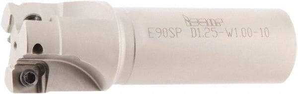 Iscar - 1-1/4" Cut Diam, 0.38" Max Depth of Cut, 1" Shank Diam, 3-3/4" OAL, Indexable Square Shoulder End Mill - S/Q/XPM. 1004.-HQ Inserts, Weldon Shank, 90° Lead Angle, Series Heliquad - Exact Tool & Supply