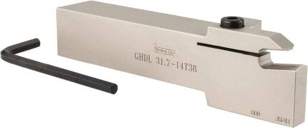 Iscar - GHD, External, Left Hand, 1-1/2" Max Depth of Cut, 0.512 to 0.685" Groove Width, Indexable Grooving Tool Holder - GIMY, GPV, TIGER 1.. Insert Compatibility, 1-1/4" Shank Height, 1-1/4" Shank Width, 7" OAL - Exact Tool & Supply
