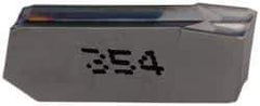 Iscar - 324GIM A Grade IC354, 3.2mm Cutting Width Carbide Grooving Insert - Right Hand, 0.22mm Corner Radius, TiCN Finish - Exact Tool & Supply