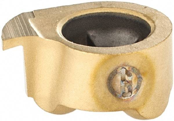 Iscar - 8050000GIQR Grade IC528, 0.5mm Cutting Width Carbide Grooving Insert - Right Hand, TiCN/TiN Finish - Exact Tool & Supply