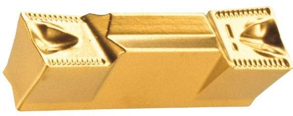 Iscar - 5005GRIP Y Grade IC418, 5mm Cutting Width Carbide Grooving Insert - 3mm Max Depth of Cut, Neutral, 0.5mm Corner Radius, Al2O3 Finish - Exact Tool & Supply