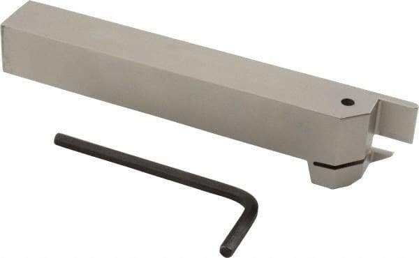 Iscar - HELI, External, Left Hand, 0.47" Max Depth of Cut, 0.157 to 3/16" Groove Width, Indexable Grooving Tool Holder - DG.. 4003, GRIP 4.. Insert Compatibility, 3/4" Shank Height, 3/4" Shank Width, 5-1/2" OAL - Exact Tool & Supply