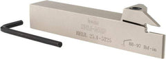 Iscar - External Thread, 0.197" Min Groove Width, 6" OAL, Left Hand Indexable Grooving Cutoff Toolholder - 0.165 Seat Size, 1" Shank Height x 1" Shank Width, DG../GRIP/HGN 300. Insert Style, HELI Toolholder Style, Series Heli-Grip - Exact Tool & Supply