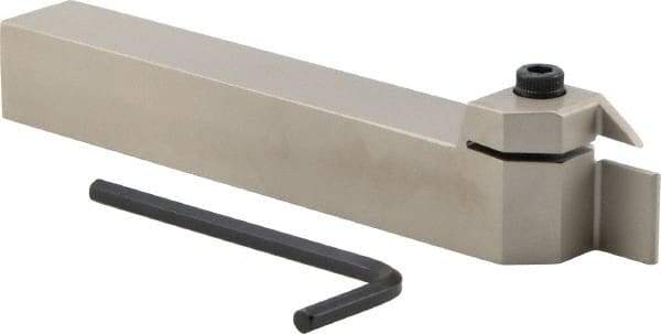 Iscar - HELI, External, Right Hand, 0.47" Max Depth of Cut, 0.118 to 1/8" Groove Width, Indexable Grooving Tool Holder - GRIP 3.., HGN 30.. Insert Compatibility, 3/4" Shank Height, 3/4" Shank Width, 5-1/2" OAL - Exact Tool & Supply
