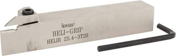 Iscar - HELI, External, Right Hand, 0.118 to 1/8" Groove Width, Indexable Grooving Tool Holder - 1" Shank Height, 1" Shank Width, 6" OAL - Exact Tool & Supply