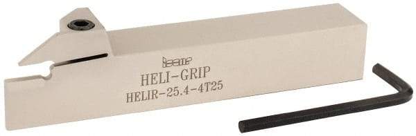 Iscar - External, Right Hand, HELI, 0.157" Min Groove Width, 0.187" Max Groove Width, Indexable Grooving Toolholder - 1" Shank Height, 1" Shank Height, 6" OAL, Through Coolant - Exact Tool & Supply
