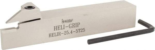 Iscar - HELI, External, Right Hand, 0.197" Min Groove Width, Indexable Grooving Tool Holder - 1" Shank Height, 1" Shank Width, 6" OAL - Exact Tool & Supply