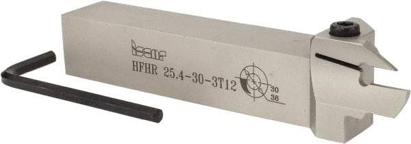 Iscar - HFH, External, Right Hand, 0.47" Max Depth of Cut, 0.118" Min Groove Width, Indexable Grooving Tool Holder - HFPR Insert Compatibility, 1" Shank Height, 1" Shank Width, 6" OAL - Exact Tool & Supply
