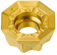 Iscar - O45MT050505 RM Grade IC910 Carbide Milling Insert - AlTiN Finish, 0.1969" Thick, 0.4543" Inscribed Circle, 0.5mm Corner Radius - Exact Tool & Supply