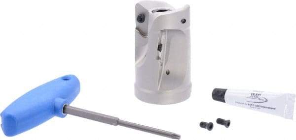 Iscar - 2" Cut Diam, 1" Arbor Hole, 1.55" Max Depth of Cut, Indexable Chamfer & Angle Face Mill - 4 Inserts, APCR 22.... Insert, Right Hand Cut, 2 Flutes, Series SM - Exact Tool & Supply