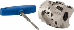 Iscar - 12 Inserts, 2-1/2" Cut Diam, 1" Arbor Diam, 1-1/2" Max Depth of Cut, Indexable Square-Shoulder Face Mill - 0/90° Lead Angle, 2.38" High, AD..1505.. & HM90 AD..1505.. Insert Compatibility, Series SM - Exact Tool & Supply
