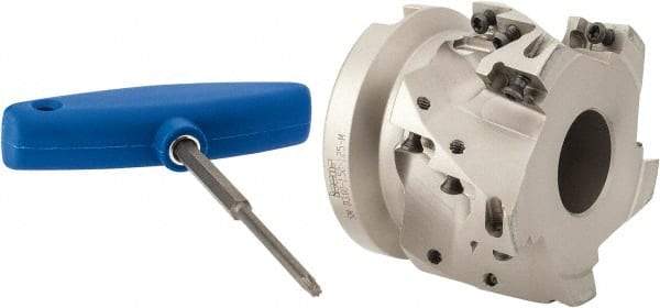 Iscar - 15 Inserts, 3" Cut Diam, 1-1/4" Arbor Diam, 1-1/2" Max Depth of Cut, Indexable Square-Shoulder Face Mill - 0/90° Lead Angle, 2.38" High, AD..1505.. & HM90 AD..1505.. Insert Compatibility, Series SM - Exact Tool & Supply