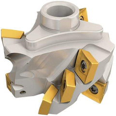 Iscar - 12 Inserts, 63mm Cut Diam, 33mm Max Depth of Cut, Indexable Square-Shoulder Face Mill - QD.T 1205 & SDMT 1205 Insert Compatibility, Series Heliquad - Exact Tool & Supply