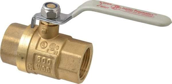 Value Collection - 1" Pipe, Full Port, Brass UL Listed Ball Valve - Inline - Two Way Flow, FNPT x FNPT Ends, Lever Handle, 600 WOG, 150 WSP - Exact Tool & Supply