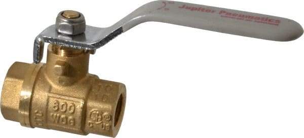 Value Collection - 1/4" Pipe, Full Port, Brass UL Listed Ball Valve - Inline - Two Way Flow, FNPT x FNPT Ends, Lever Handle, 600 WOG, 150 WSP - Exact Tool & Supply