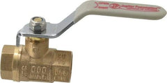 Value Collection - 3/8" Pipe, Full Port, Brass UL Listed Ball Valve - Inline - Two Way Flow, FNPT x FNPT Ends, Lever Handle, 600 WOG, 150 WSP - Exact Tool & Supply