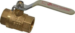 Value Collection - 3/4" Pipe, Full Port, Brass UL Listed Ball Valve - Inline - Two Way Flow, FNPT x FNPT Ends, Lever Handle, 600 WOG, 150 WSP - Exact Tool & Supply