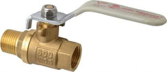 Value Collection - 3/8" Pipe, Full Port, Brass Full Port Ball Valve - Inline - Two Way Flow, MNPT x FNPT Ends, Lever Handle, 600 WOG, 150 WSP - Exact Tool & Supply