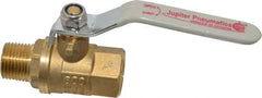 Value Collection - 1/2" Pipe, Full Port, Brass Full Port Ball Valve - Inline - Two Way Flow, MNPT x FNPT Ends, Lever Handle, 600 WOG, 150 WSP - Exact Tool & Supply