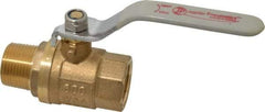 Value Collection - 3/4" Pipe, Full Port, Brass Full Port Ball Valve - Inline - Two Way Flow, MNPT x FNPT Ends, Lever Handle, 600 WOG, 150 WSP - Exact Tool & Supply