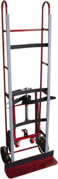 PRO-SOURCE - 1,200 Lb Capacity 66-3/4" OAH Vending Truck - 5-1/4 x 24" Base Plate, Steel Handle, Steel, Mold-On Rubber Wheels - Exact Tool & Supply