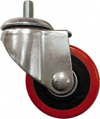 Value Collection - 3 Inch Diameter x 1-1/4 Inch Wide, Polyurethane Caster Wheel - 220 Lb. Capacity, 3/8 Inch Axle Diameter, Ball Bearing - Exact Tool & Supply