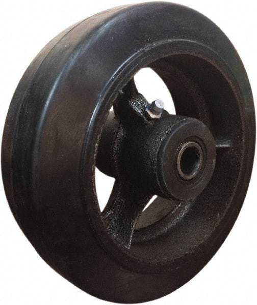 Value Collection - 6 Inch Diameter x 2 Inch Wide, Mold-On Rubber Caster Wheel - 410 Lb. Capacity, 5/8 Inch Axle Diameter, Roller Bearing - Exact Tool & Supply