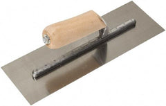 SEYMOUR-MIDWEST - Carbon Steel Finish Trowel - 12" Long x 4" Wide, Wood Handle - Exact Tool & Supply