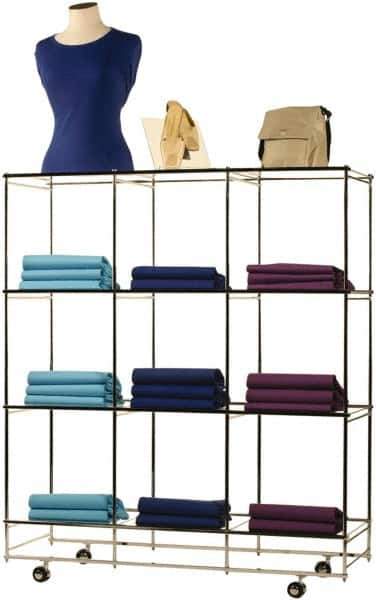 ECONOCO - 53" High x 46-1/2" Wide x 14" Deep, 12 Shelf Folding Cube Display Unit - Gray - Exact Tool & Supply