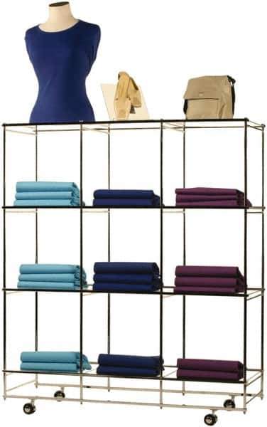 ECONOCO - 53" High x 46-1/2" Wide x 14" Deep, 12 Shelf Folding Cube Display Unit - Chrome - Exact Tool & Supply
