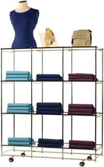 ECONOCO - 53" High x 46-1/2" Wide x 14" Deep, 12 Shelf Folding Cube Display Unit - Chrome - Exact Tool & Supply